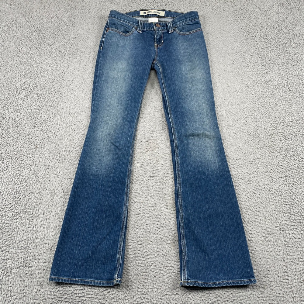 Gap Jeans Women 1 Blue Ultra Low Rise Stretch Bootcut Denim Flare Y2K 2011